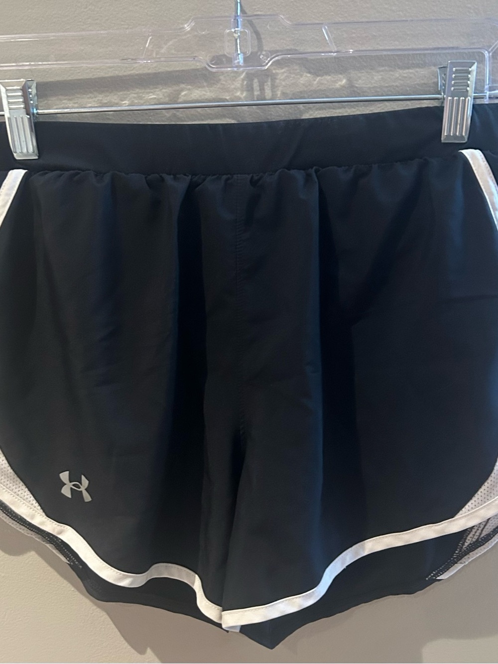 Under Armour Black Athletic Shorts with White Trim